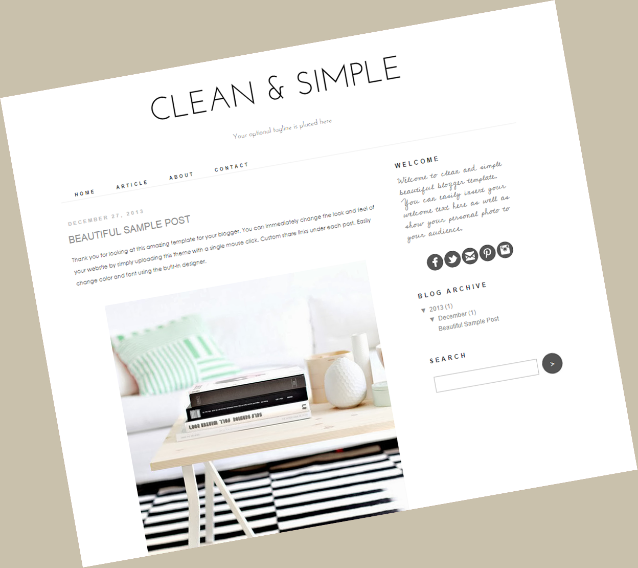 Clean And Simple Blog Templates Free Psd Download Psd - Riset